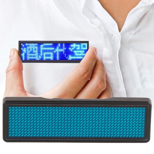 LED-naamborddisplay 750 Engelse Tekens, Alle Talen, 240mAh Lithiumbaterij Programmerbaar LED-loopbord voor Beurzen, Bedrijven, Stations, 93 X 30 X 6 Mm (BLUE)