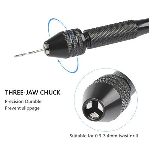 Minihand Boor Bitset met handboor Mini Boor en 25 stuks Twist Boor Bit voor ambachten en houtbewerking 3