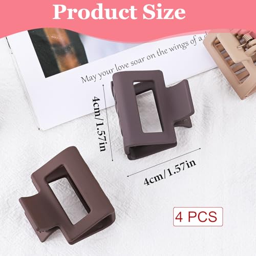 4 st Medium Hair Clips voor vrouwen, 4 cm dubbele rijen Matte Hair Clips, Non Slip Hair Accessoires, Hair Styling Accessoires voor vrouwen en meisjes voor dun haar, dikke haren (4 kleuren) 3
