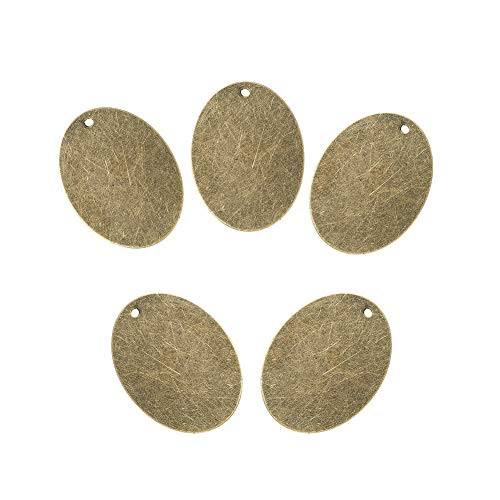 10 st Ovale Messing Blanco Stempelen Tags Charms 40x30mm Antieke bronzen metalen Tags Hangers met 1.5mm Gat 3