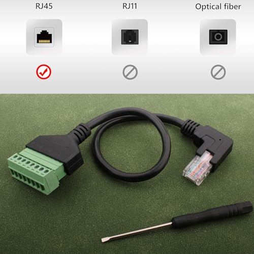 RJ45 Schroef Terminal, Solder Gratis Plug RJ45, RJ45 Ethernet 8P8C Plug to 8 Pin Extender Adapter voor AV CCTV DVR Cat6 Cat5 Inline Coupler (30cm rechts)