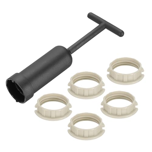 G9 Lamphouder Ringset, Lamphouder Adapter 5 Plastic ringen Vervanging met Lamp Shade Removal Tool Collar Ring Clip Gereedschap, 127mm wit