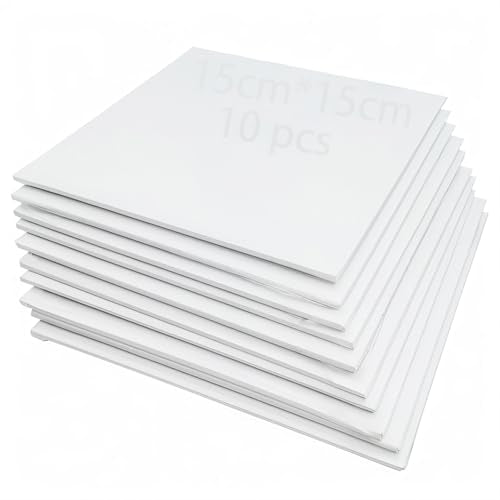 Canvas, schilderen Canvas Pure Katoen, 10Scs Voorgestrekte Canvas 15 x 15cm, Blanco schilderen Canvas Geschikt voor Olieverf Pigmenten, Propyleen en Aquarel, enz.
