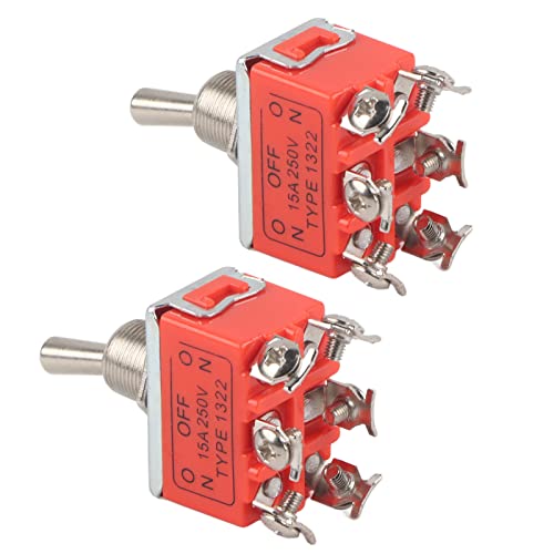2Pcs DC Motor Switch CW Vooruit achteruit achteruit Switch 24v, Voorwaarts omgekeerde elektrische Switch CCW Motor 6 Pin Rocker Switch 250V 15A, Schakelschakelaar voor hoge 4