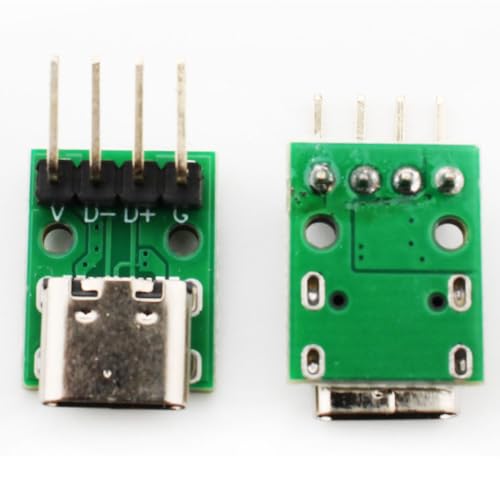 10st USB C 3.1 Breakout Board, 16 Pin Type-C Plug to 2.54mm Circuit Board Adapter met gebogen Pen USB C DIY op DIP 4 Pool voor het laden en gegevensoverdracht 3