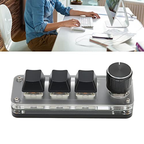 OSU Keyboard Gaming Keyboard, 3 Key Hot Swap Spel Toetsenborden USB RGB mechanisch toetsenbord met 3 programmeerbare toetsen voor doe-het-zelf Programmeren van gaming 5