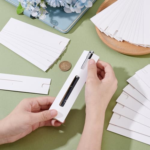 140 stuks Kraft Pen Cadeaudozen, Witte Lege Pen Display Tassen met raam voor Potlood Ballpoint Fountain Pen Display en Office Supplies, 15.4×3.8cm 3