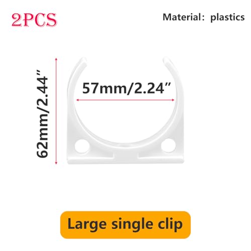 2 stuks plastic waterpijpklemmen, 56 x 64mm enkele klemmen