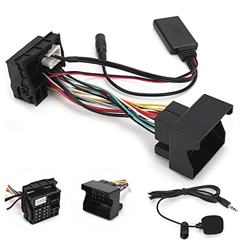 AUX-IN Bluetooth Adapter, 12 Pin DC12V Bluetooth Cable AUX-IN Stereo Audio Adapter met Microfoon voor 207 307 407 308 4