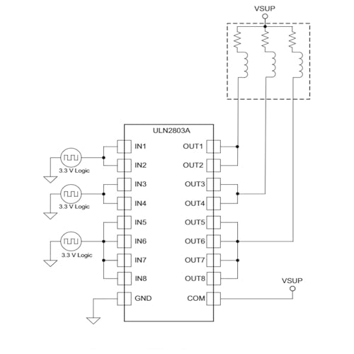 2 st. ULN2803A Darlington Transistor Arrays Drive Module, 50V 500mA High Current Driver, High Voltage en High Current, voor het schakelen van inductieve belastingen (1) 3