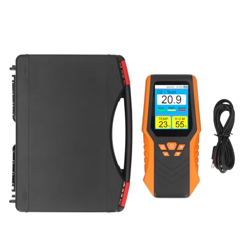 Digitale O2 Monitor Portable Oxygen Detector Monitoring Temperatuur Vochtigheid met LCD-scherm 0-30% Full Range Alarm Functie voor Outdoor Buiten 3