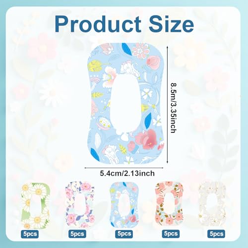 25 st. Zelfklevende patches voor Dexcom G6, waterdichte CGM Sensorhoesjes Tape Overpatches Ademende Sweatproof Sensor Protection Stickers (5 Flower Styles)