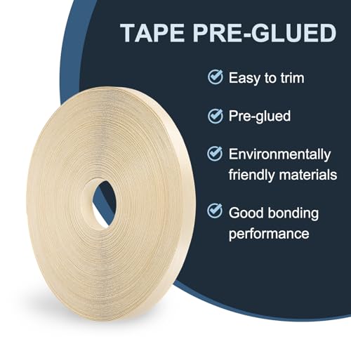 Berk Afwerking Tape, 1 inch x 250 m, voor houten oppervlakken, voorgelijmd, voor oppervlakken gemaakt van flexibel multiplex met hete smeltlijm 4