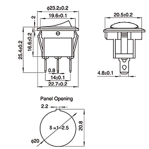 16 PCS Ronde Switch, Rocker Switch Knop, 12V 20A Autoronde Switch met LED display Switch Kantelschakelaar voor Car Boat (4 Rood 4 Groen 4 Geel + 4 Blauw) 5