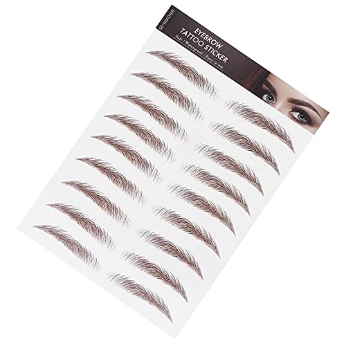 Wenkbrauw Tattoo Sticker, Eyebrow Transfers Stickers Waterdicht 4D Haar als Care Shaping Eyebrow Sticker Valse wenkbrauwen Lange aanhoudende waterdichte make-up Eyebrow Transfers(BRUIN-05)
