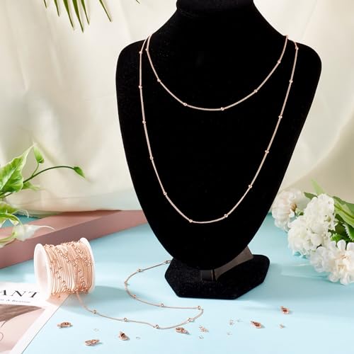 16.4 Voet Satelliet Kettingen Rose Gold kralen ketting gevlochten getwist 1mm ketting met kreeft sluiting Jump Rings voor Craft Ketting Armband DIY Oorhanger sleutelhanger vrouwen