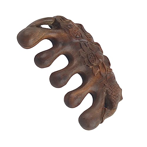 Meridian Wide Tooth Massage Comb, Green Sandalwood Hoofd Hoofd Scalp Massage Comb Thai Massager Maderotherapie voor nek schouder hand 5