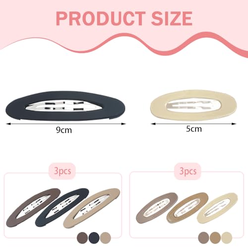 6 st. Grote snap haarklemmen voor vrouwen metalen non slip Matte Snap Clips voor haar Vintage Eenvoudige waterdruppel Haarspeld Multikleurige accessoires Decoraties voor vrouwen meisjes (5