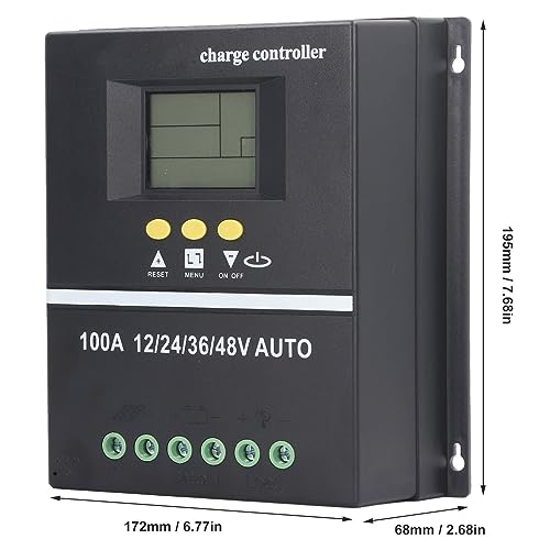 100A MPPT Solar Charge Controller 7 Werkmodi Solar Panel Controller met LCD-scherm met achtergrondverlichting Dual USB 12V 24V 36V 48V
