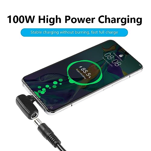 100W PD DC 7.4mm x 5mm Jack (7.4mm x 0.6mm) Invoer naar USB Type C Plug, laadadapter, geïntegreerd met PD-inductiepoort voor automatische identificatie, voor tabletten (7450) 5