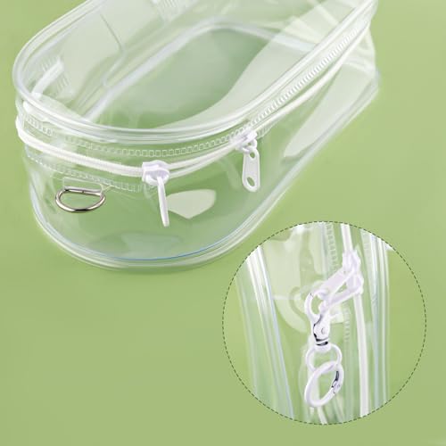 Beschermhoes voor poppen, 19,5x10,5cm Waterdicht Transparant Display Case PVC Materiaal beschermhoes met Pompoms Keychain Display Box voor Doll 4