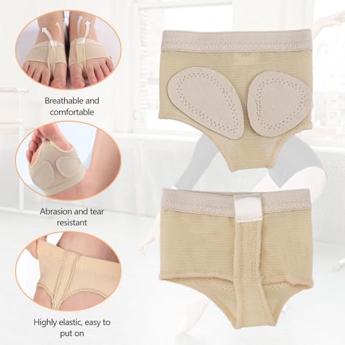 2 paar buikvoet strings lyrische schoenen sokken, anti-slip voet strings voor dans, buik Dans Toe Pad Bescherming Sokken, Comfortabel en elastisch, voor Jazz Ballet Modern Contemporary, Yoga, Gym(M) 3