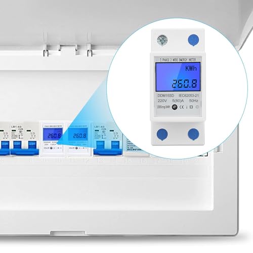 Elektrische digitale meter Home Energiemeter Single Fase Din Rail Type Energie Meter Kwh LCD Digital Kilowatt Hour Backlight 4