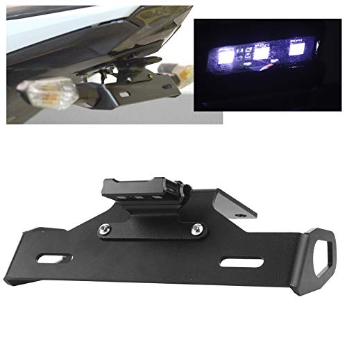 Motorfiets License Plate Bracket, voor KAWASAKI Z800 2013-2018 3mm Aluminium Plate CNC die Laser machinaal bewerken Geanodiseerde Oppervlakte Beschermende Layer Licentieplaathouder W/LED Wit licht 5