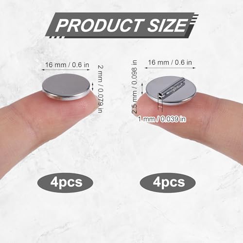 4 Paar Mini Magnetisch Pin Brooch Converters, Magnetische sluitingen voor kleding Metalen Pin ruggen Bijna onzichtbare Pin Converter voor Hijab Sjaals Dunne stof