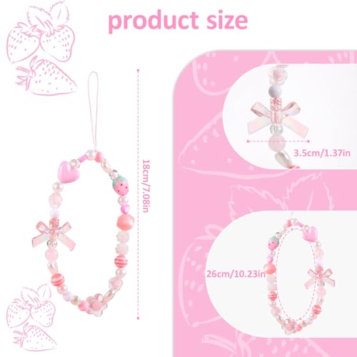 Mobiele telefoon hanger, telefoon charme mobiele telefoon hanger mobiele telefoon ketting kralen telefoon ketting pols lanyard korte telefoon charme Kawaï telefoon koord armband kort voor