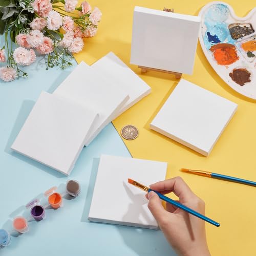 6 stuks 10x10cm Mini Canvas Panel Schilderen Ambacht Kleine houten Sketchpad Tekenbord voor het schilderen Craft Tekenen Decoratie Gift 5