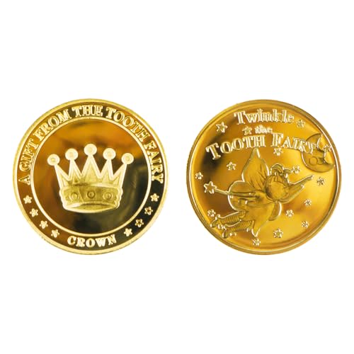 2 st tandenfee munten tandenfee munten geschenken voor jongens en meisjes tandenfee souvenirs gouden tandenfee munten tandenfee geschenk souvenirs