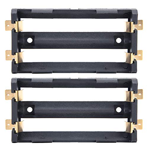2 st Batterijhouder 3.7V 2 sectie Hoge Temperatuur Weerstand Zwarte Batterij Container Case Batterij Opbergbox voor SMD DIY Oplaadadapter