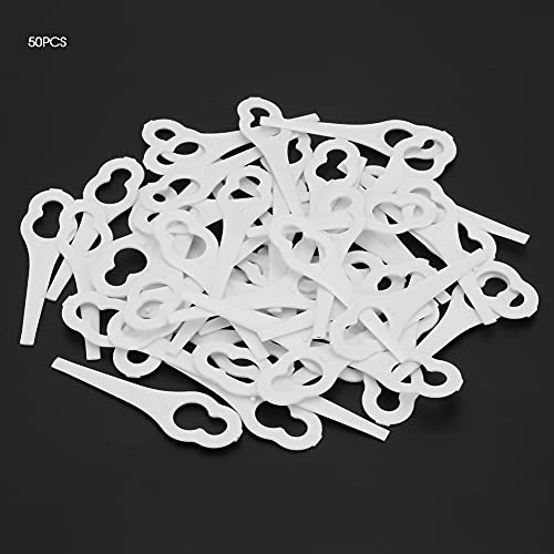 50 stuks grastrimmers, kunststof reservebladen, grasmaaierdelen voor Bosch ALM 28 30 (wit) 4