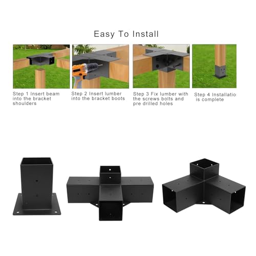 sqp-11 Pergola Set paviljoen houder hoekhouder gemaakt van hout gegalvaniseerd poeder gecoat volledig gelast voor hout 3