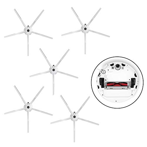 5 st 5 Armzijdeborstel, zacht siliconen voor Roborock S5, S6, T6, E2, E35, S60, S61, Vacuümdelen (Wit)