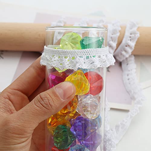 Vintage Lace Ribbon Cotton Lace Ribbon Decor Band Decoratieve Band Kant Stof Kant Band voor Naaiwerk Bruiloft Decoratie Scrapbooking Gift Box Wit 10 m 3