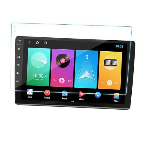 Navigation Screen Protector Anti Glare Anti-vingerafdruk Centrale controle Getemperde film met schoonmaakkit voor auto (9 inch) 3
