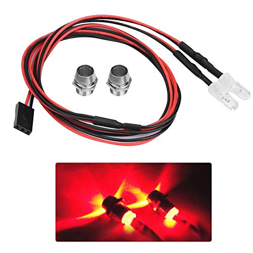 RC Light, 2PCS 5mm koplampen RC Accessoire LED-verlichting Compatibel met 1/10 Model Drift Car Vehicle(12# Red Light)