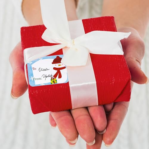 96Pcs Kerst Tags, Kerstmis Stickers Labels Kerstmis naar Van Kerstmis Sticker Naam Tags Schrijf op labels Kerstmis Tags Sticker Holiday Present Labels