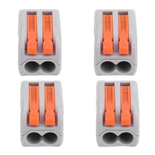 Pak van 100 Push Wire Cabling Plugs, Quick Connect Terminal Blocks, Professionele Accessoires voor Parallelle Devices (PCT-212)