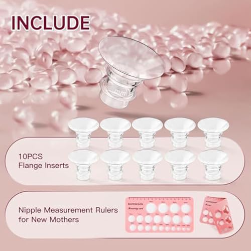 Tepellijn Flange insert Kit, zacht silicone Flange Maatmeting Tool, tepellijn Kit Set 13 15 17 19 21mm, voor moeders, Inclusief 1,5M Tape 3