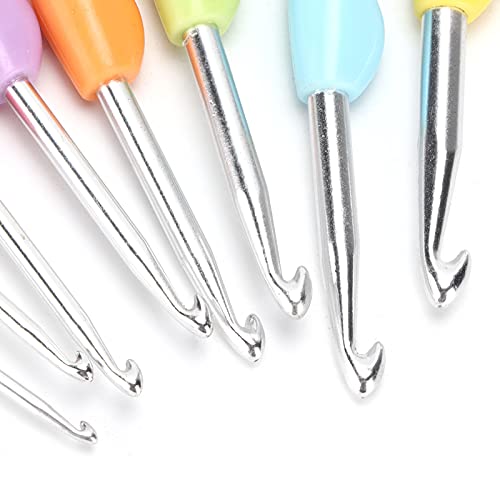 8 st Gehaakte haken set, Retro Fancy Siliconen breinaalden, DIY handgeweven trui breigereedschap, Zachte ergonomische handvat weven naaien breien haak voor moeders meisjes(A) 4