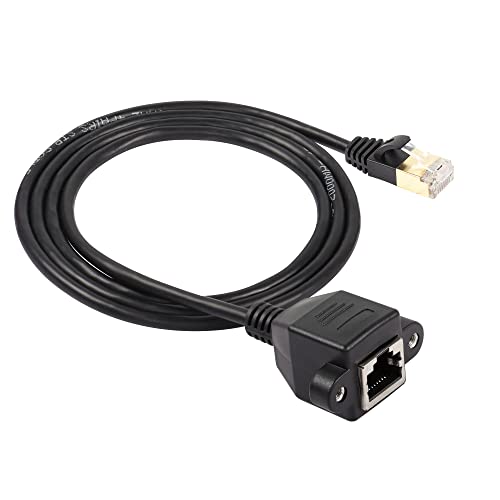 RJ45 Cat8 Ethernetkabel, Cat8 netwerkkabel met hoge snelheidsplug naar Bus SFTP Patch Kabel 40 Gbit/s 2000MHz voor Router Modem Server met Schroeven (1m)