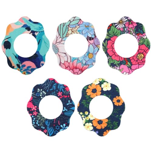 25Scs Sensor Patches, Waterproof Sensor Lijm Patches Bloem patroon CGM Monitor Covers en Accessoires voor Libre 2(5 Styles)