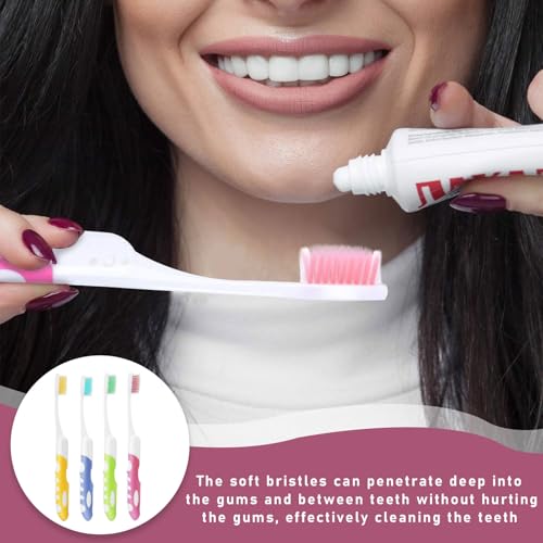 Reistandenborstel, 4 stuks, Reistandenborstel Opvouwbare Reistandenborstel Set, Mini Tandenborstel voor dragen, Zachte Penselen, Reistandenborstel voor Reizen, Camping (Groen, Roze, Blauw, Geel) 3