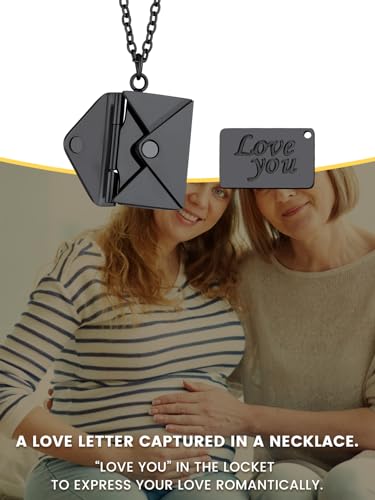 dames ketting met hanger zilver / goud / Rose Gold / zwart roestvrij staal met Letter Love You Chain 45 + 5 cm Verstelbare mannen cadeau voor kerst vader dag moeder dochter 4