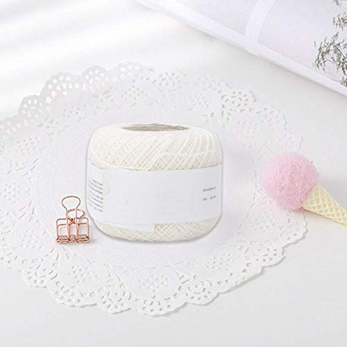 Multikleurig garen Dunne lijn haak katoenen draad hand haak zomer zijde licht met een haak voor hand borduurwerk (6601White) 3