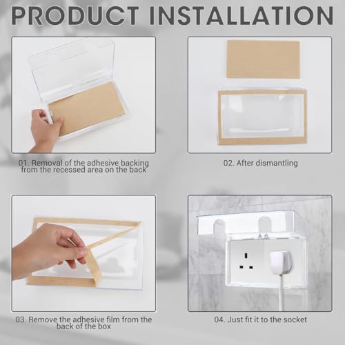 Transparante Socket Covers Box Proofing Safety Socket Covers, 86 Type Dubbele Positie Beveiliging Socket Protector, Waterdichte Socket Cover voor Home Security 5