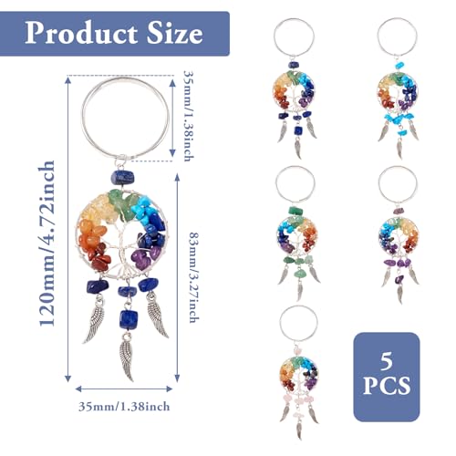 Boom van het leven Charms Chip edelsteen hangers Droom Catchers Dangle Ornamenten voor auto tas hangen sleutelhanger sieraden 3